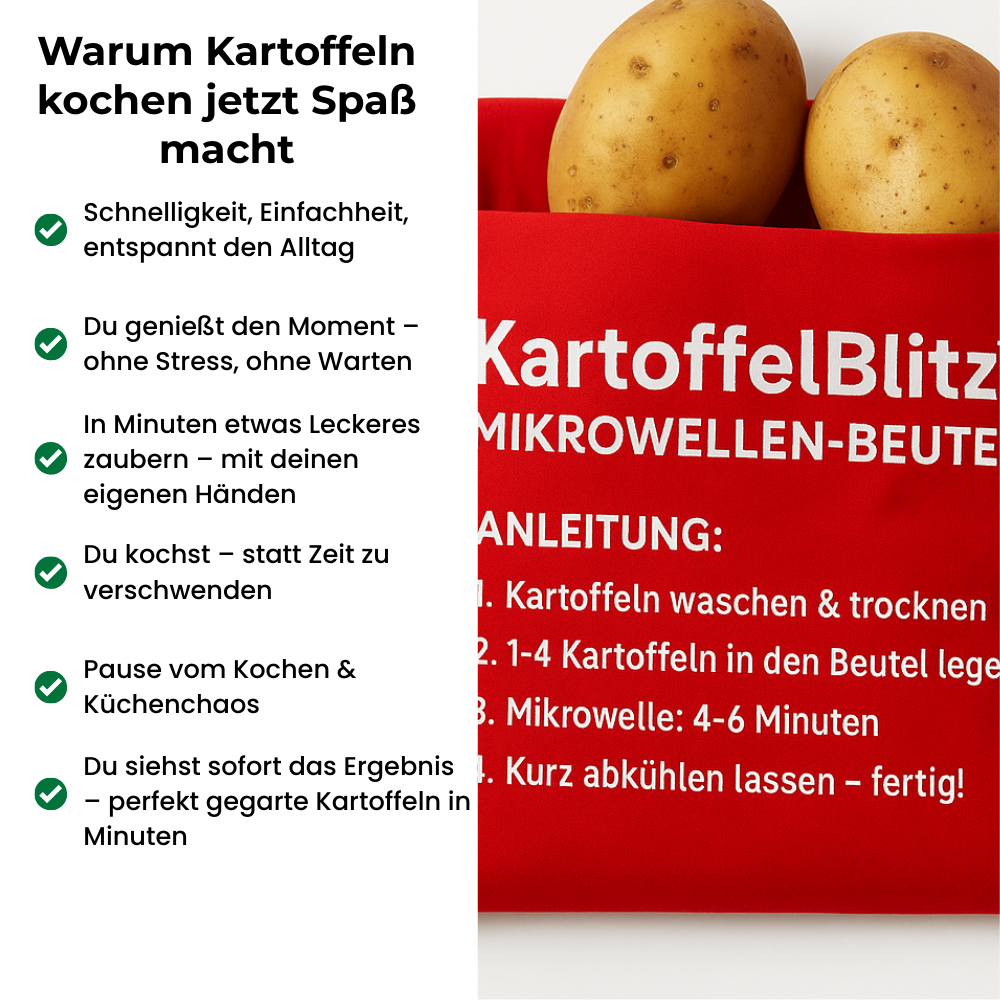 Kartoffelblitz™- In 4 Minuten fertig gegarte Kartoffeln